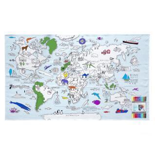 Barnens bordsduk - världskarta Eat Sleep Doodle
