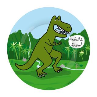 Efterrättstallrik för barn petit jour les dinosaures tyrannosaure